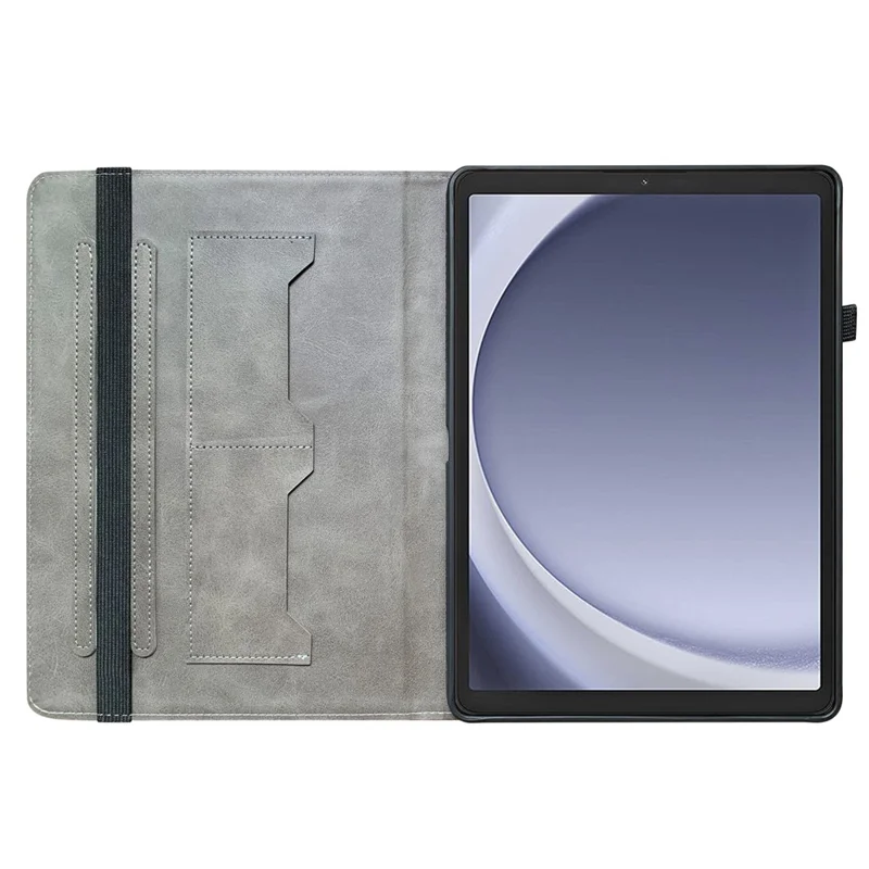 Capa de Couro para Samsung Galaxy Tab A11 com Padrão Estampado, Suporte para Tablet, Slots para Cartões - Flor de Ameixeira