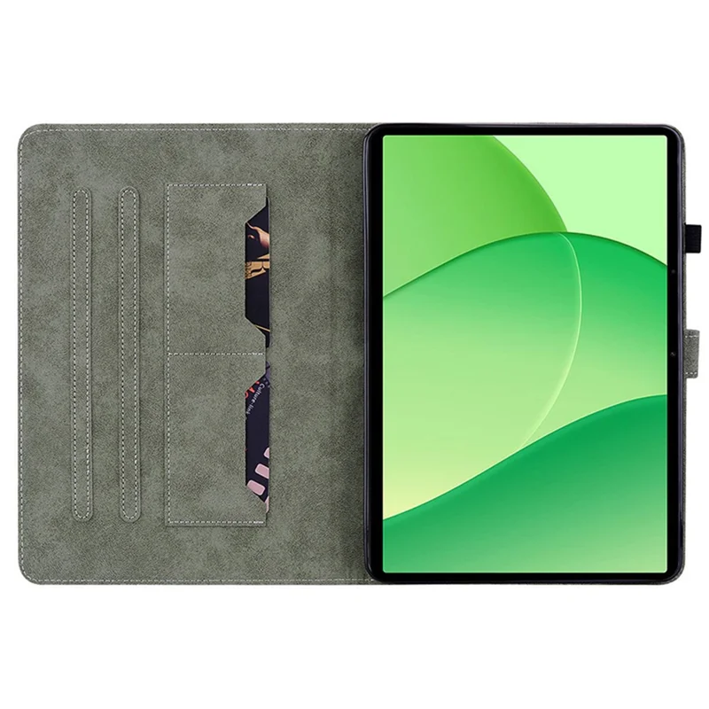 Чехол для OnePlus Pad Lite / Oppo Pad SE с держателем для карт, противоударный кожаный чехол с тиснением розового цветка - розовый