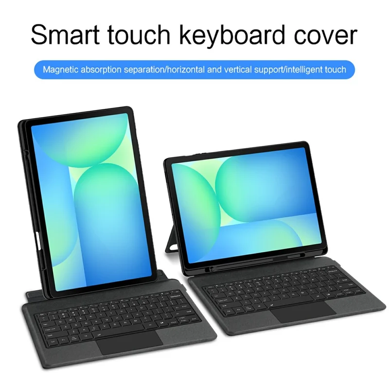 For Samsung Galaxy Tab S10 FE+ Leather Case + Bluetooth-Compatible Keyboard with Backlight Trackpad