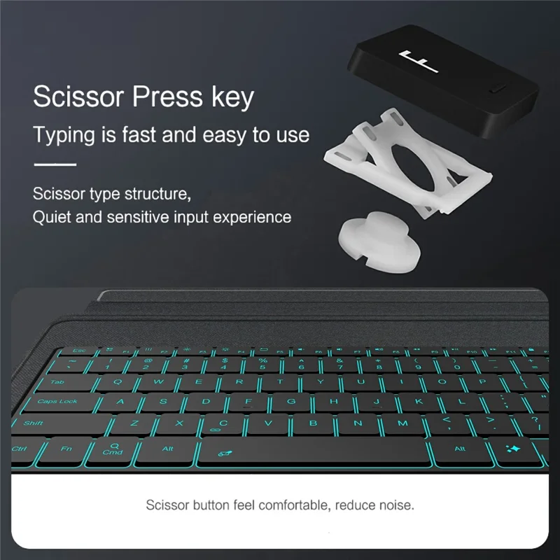 For Samsung Galaxy Tab S10 FE+ Leather Case + Bluetooth-Compatible Keyboard with Backlight Trackpad