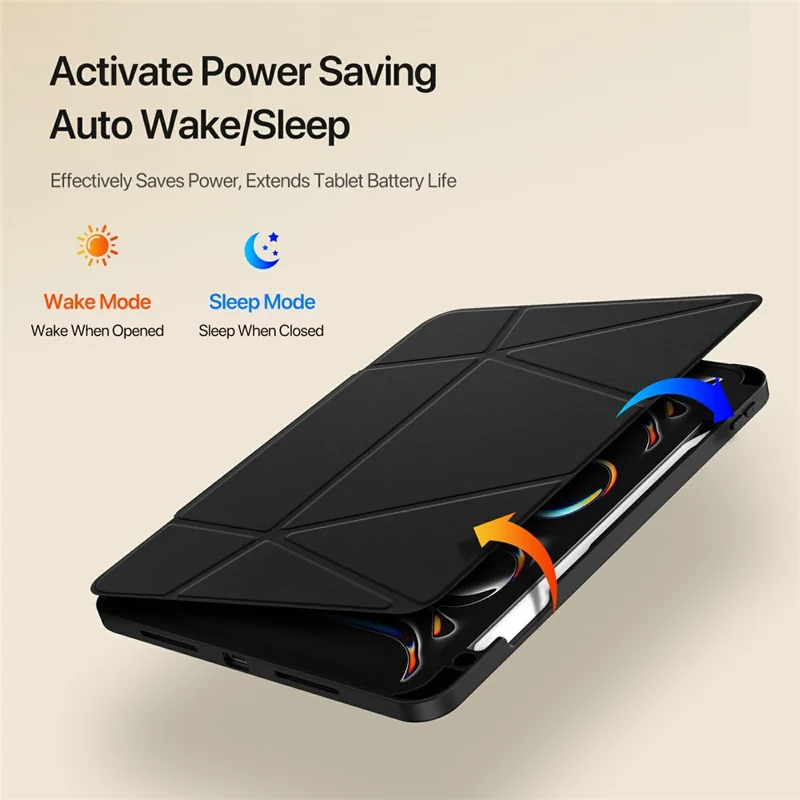 DUX DUCIS Vers Series For iPad Pro 11 (2025) / 11 (2024) Tablet Case Multi-function Folding Stand Leather Cover - Black
