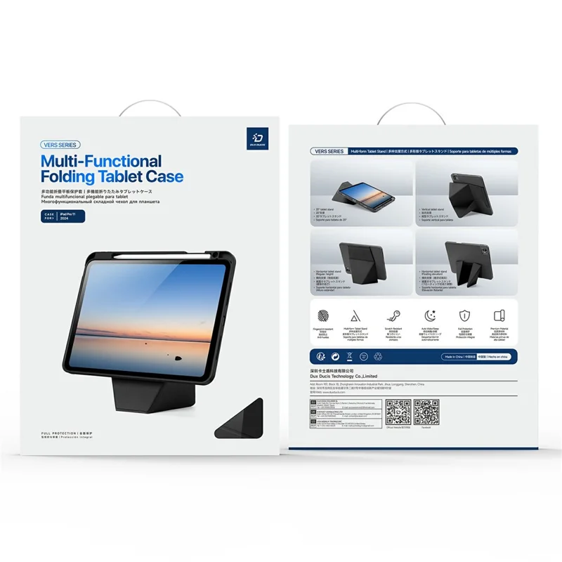 DUX DUCIS Vers Series For iPad Pro 11 (2025) / 11 (2024) Tablet Case Multi-function Folding Stand Leather Cover - Black