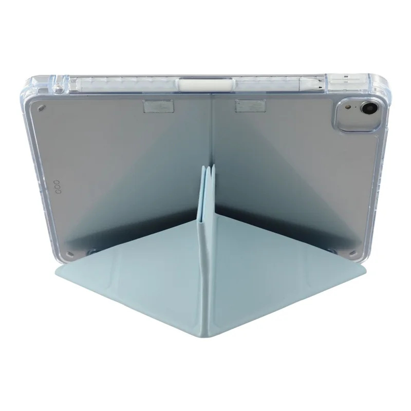 Чехол-подставка для iPad Air 11 (2024) / Air (2022) / (2020) / iPad Pro 11 (2021) / (2020) / (2018) из искусственной кожи с прозрачной акриловой крышкой - нежно-голубой