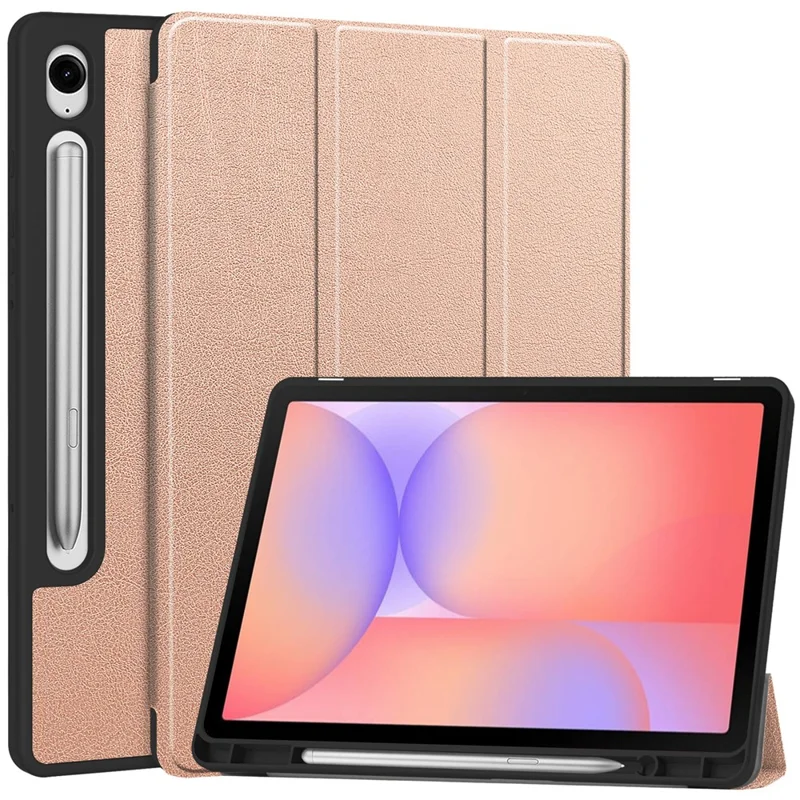Custodia in pelle antiurto per Samsung Galaxy Tab S10 Lite con slot per penna - Oro rosa