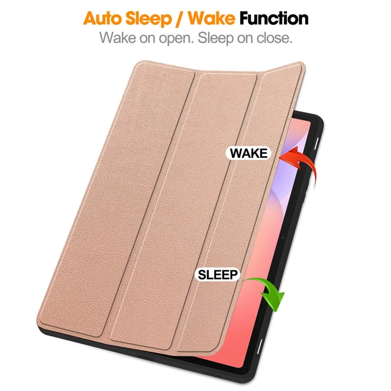 Custodia in pelle antiurto per Samsung Galaxy Tab S10 Lite con slot per penna - Oro rosa
