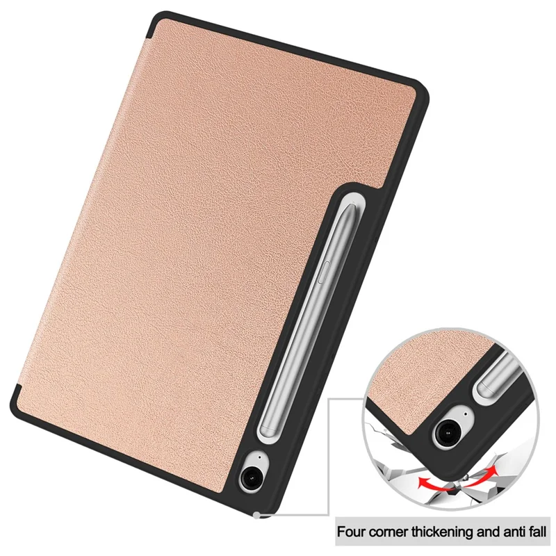 Custodia in pelle antiurto per Samsung Galaxy Tab S10 Lite con slot per penna - Oro rosa