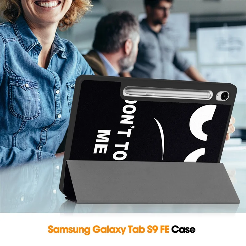 Para Samsung Galaxy Tab S10 Lite Tablet Case Padrão de Impressão Tri-Fold Stand Couro + Capa TPU com Suporte para Caneta - Não Me Toque