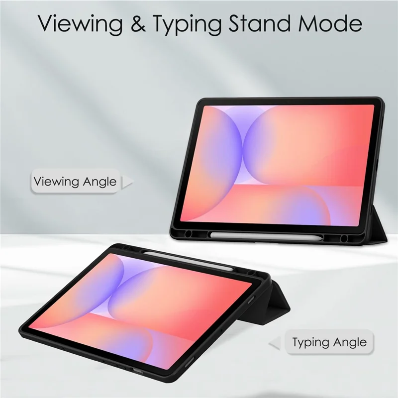 Samsung Galaxy Tab S10 Lite Hülle Klare Acryl Leder Tablet Abdeckung Unterstützt Automatisches Schlaf- / Aufwachen - Schwarz