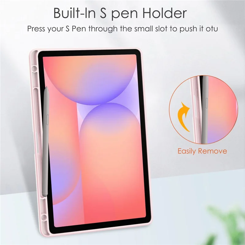 For Samsung Galaxy Tab S10 Lite Case Clear Acrylic Leather Tablet Cover Support Auto Sleep  /  Wake - Pink