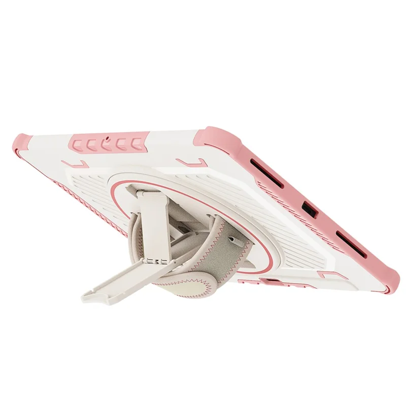 Tablet Case For iPad Pro 11 (2021)  /  (2020)  /  (2018) Kickstand PC + TPU Shockproof Cover with Hand Strap  /  Pen Slot - Pink