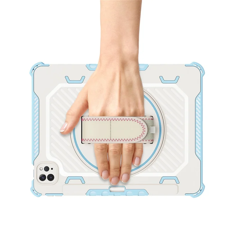 Tablet Case For iPad Pro 11 (2021)  /  (2020)  /  (2018) Kickstand PC + TPU Shockproof Cover with Hand Strap  /  Pen Slot - Blue