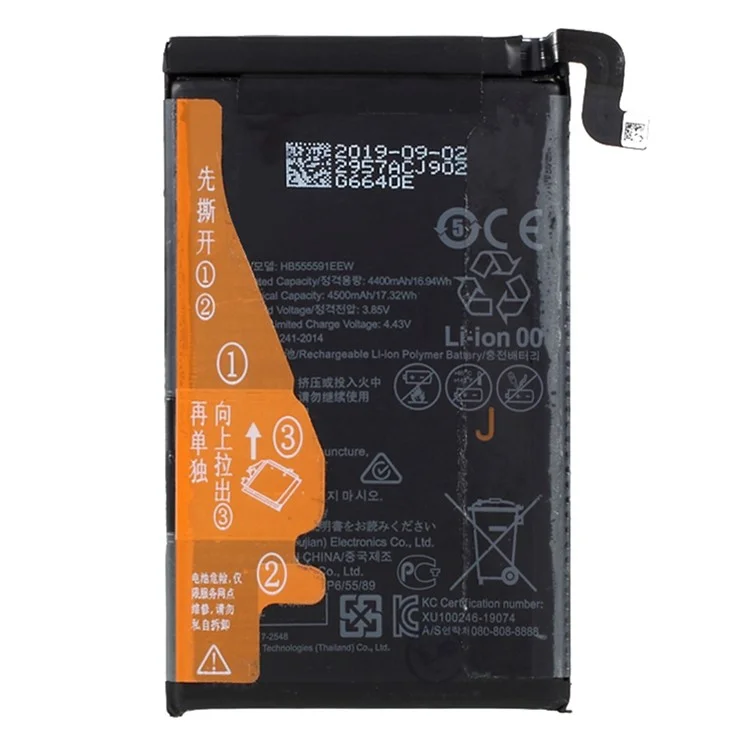 Para Huawei Mate 30 Pro 5G 3.85V 4400mah Li-polymer Reemplazo de la Batería (codificación: Hb5555591eew) (sin Logotipo)