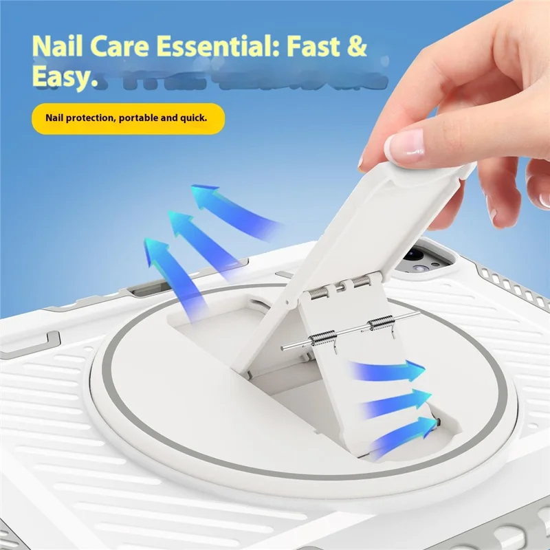 For iPad Pro 11 (2025) / 11 (2024) Case Kickstand PC + TPU Shockproof Tablet Cover with Pen Slot - Grey