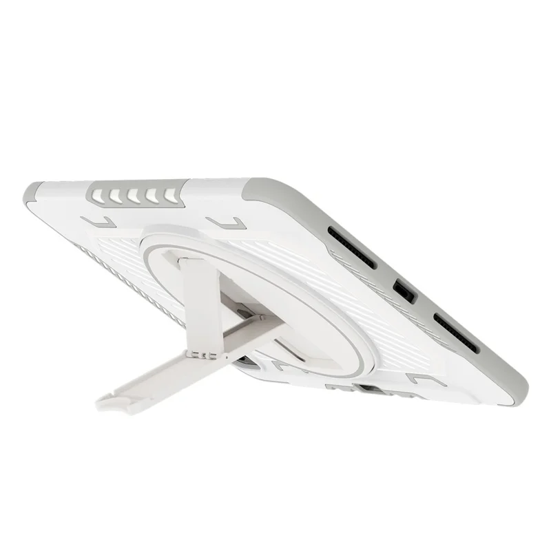 For iPad Pro 11 (2025) / 11 (2024) Case Kickstand PC + TPU Shockproof Tablet Cover with Pen Slot - Grey