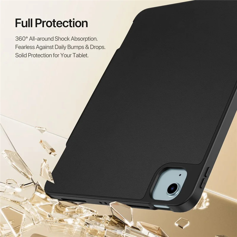 Étui pour tablette DUX DUCIS Vers Series pour iPad Air 11 (2025) / (2024) / iPad Air (2022) / (2020) / iPad Pro 11 (2022) / (2021) / (2020) - Couverture en cuir avec support - Noir