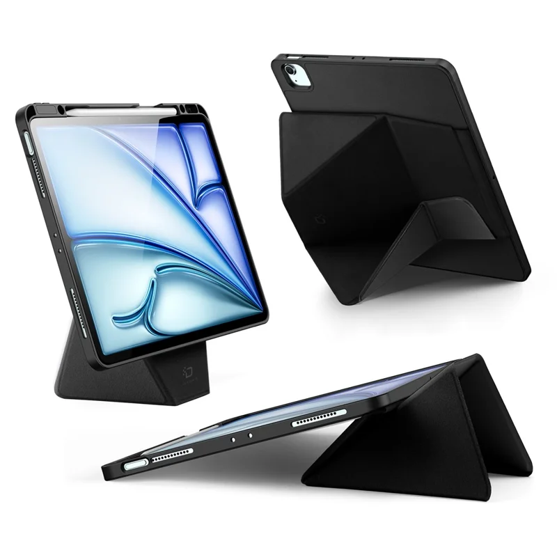 DUX DUCIS Vers Series Tablet Case for iPad Air 13 (2025) / (2024) / iPad Pro 12.9 (2022) / (2021) / (2020) / (2018) Stand Leather Cover - Black