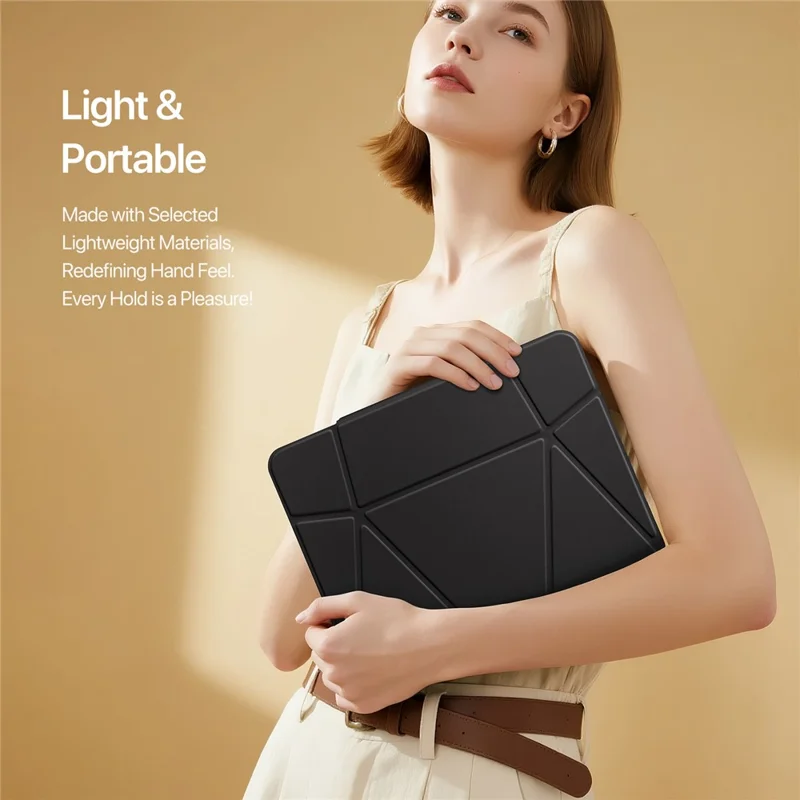 DUX DUCIS Vers Series Tablet Case for iPad Air 13 (2025) / (2024) / iPad Pro 12.9 (2022) / (2021) / (2020) / (2018) Stand Leather Cover - Black