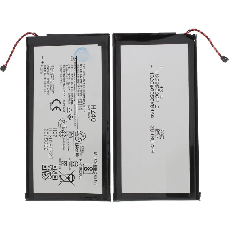 For Motorola Moto Z2 Play 3.80V 2820mAh Li-ion Battery Replacement Part (Encode: HZ40) (without Logo)