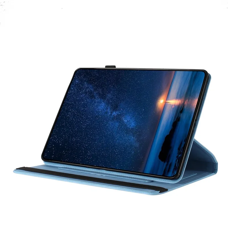Pour Samsung Galaxy Tab A11 / A9 Étui Rotation Support Couleur Unie Cuir PU Couverture de Tablette - Bleu Ciel
