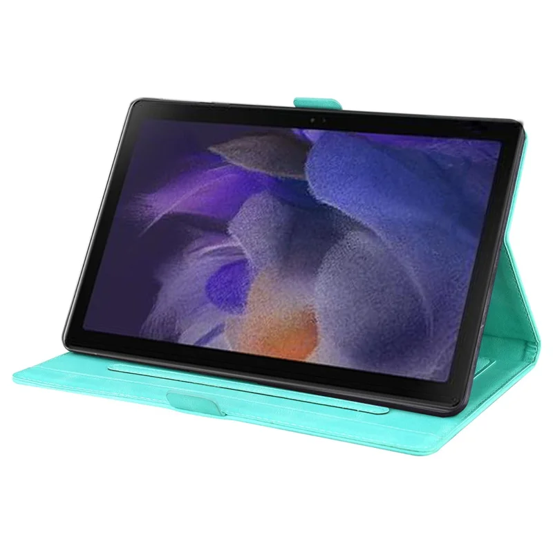 For Samsung Galaxy Tab A11+ / Tab A9+ Leather Case Imprinted Butterfly Tablet Cover Stand Card Slot - Green