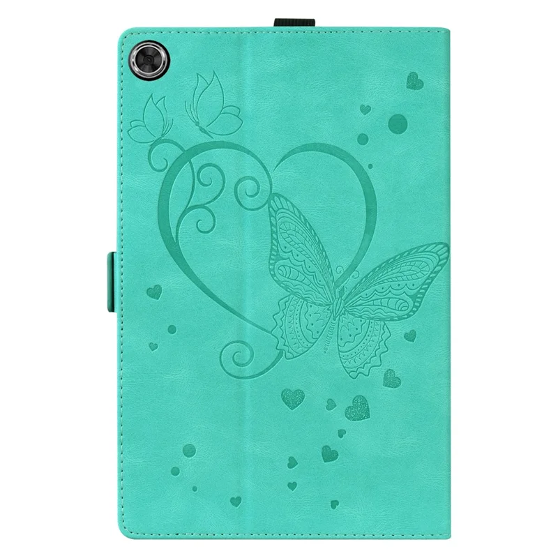 For Samsung Galaxy Tab A11+ / Tab A9+ Leather Case Imprinted Butterfly Tablet Cover Stand Card Slot - Green