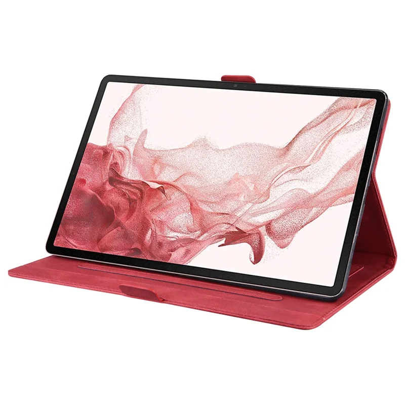 Custodia in pelle per Samsung Galaxy Tab S11 / S10 Lite / S10 FE / S9 / S8 / S7, Custodia per tablet con stampa a farfalla, supporto e slot per schede - Rosso