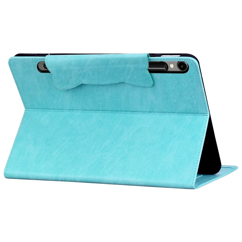 Funda de cuero para Samsung Galaxy Tab S11 / S10 Lite / S10 FE / S9 / S9 FE / S8 / S7, tapa protectora con cierre de hebilla de gato - Azul bebé