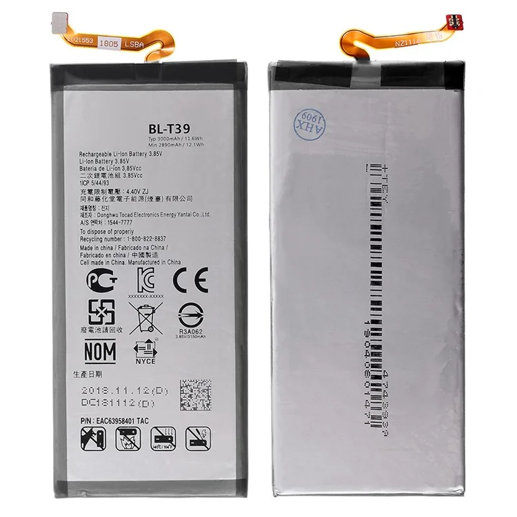 Pour LG G7 Thinq 3,85v 2890mAh Li-ion Battery Remplacement Pile (Encode: BL-T39) (sans Logo)