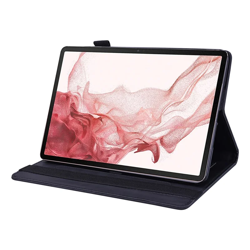 Étui pour tablette pour Samsung Galaxy Tab S11 Ultra / S10 Ultra / S9 Ultra / S8 Ultra Fentes pour cartes Housse en cuir Motif floral - Noir