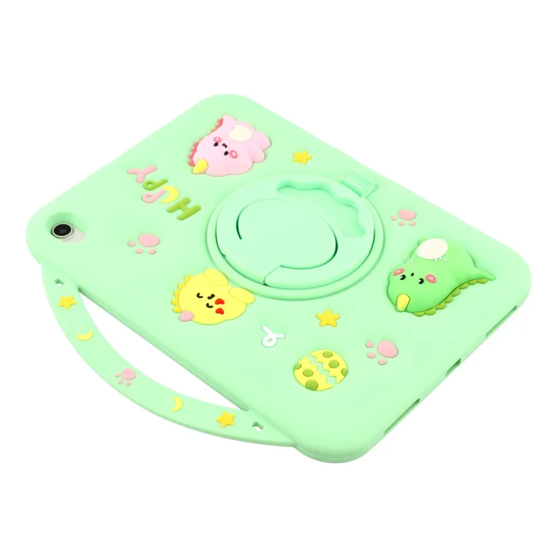 For iPad (2025) / iPad 10.9 (2022) Silicone Case Rotating Kickstand Hand Grip Cute Tablet Cover