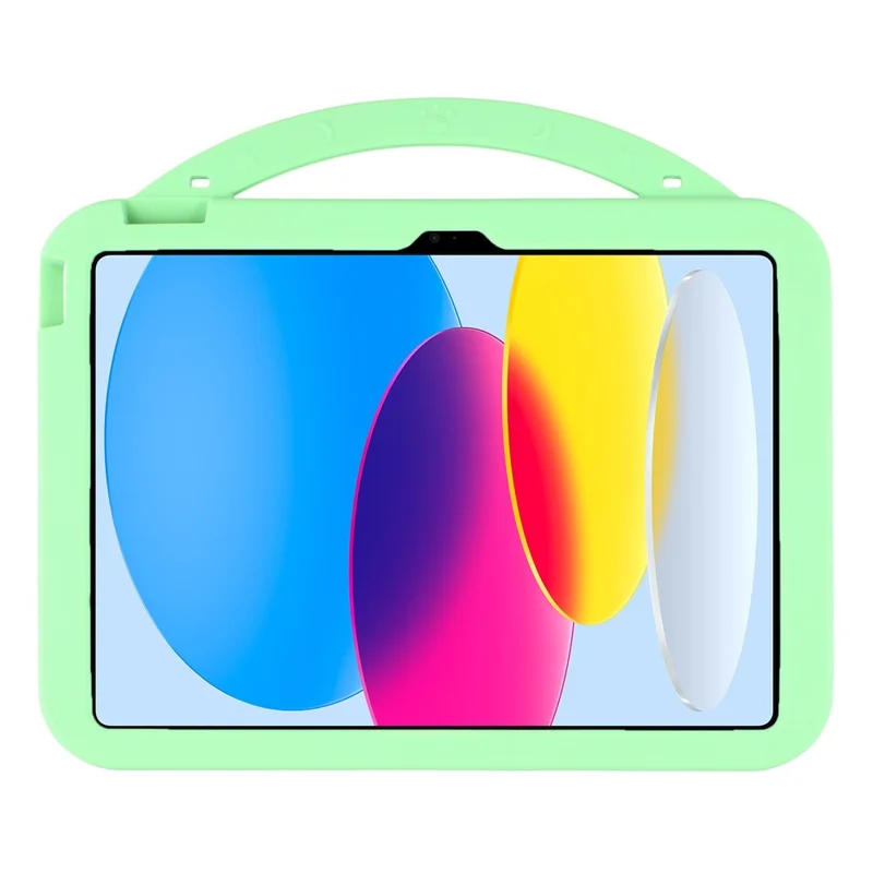 For iPad (2025) / iPad 10.9 (2022) Silicone Case Rotating Kickstand Hand Grip Cute Tablet Cover