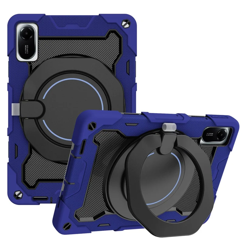 For Xiaomi Redmi Pad 2 11 Case with Kickstand PC + Silicone Shockproof Rugged Tablet Cover - Navy Blue