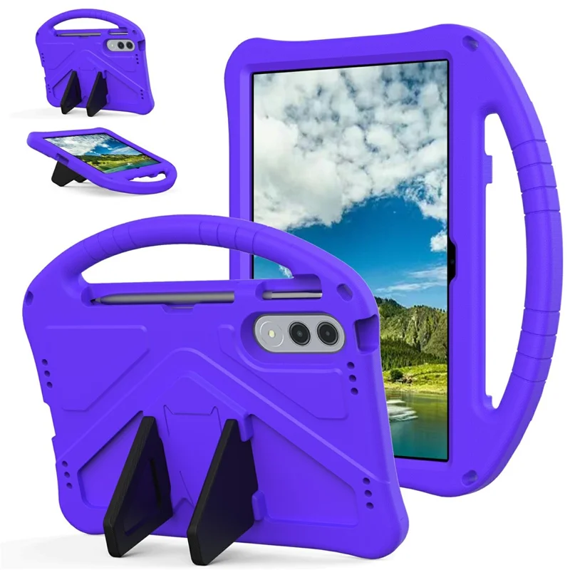 For Lenovo Xiaoxin Pad Pro GT Case EVA Tablet Cover with Handle Kickstand Children Friendly - Purple