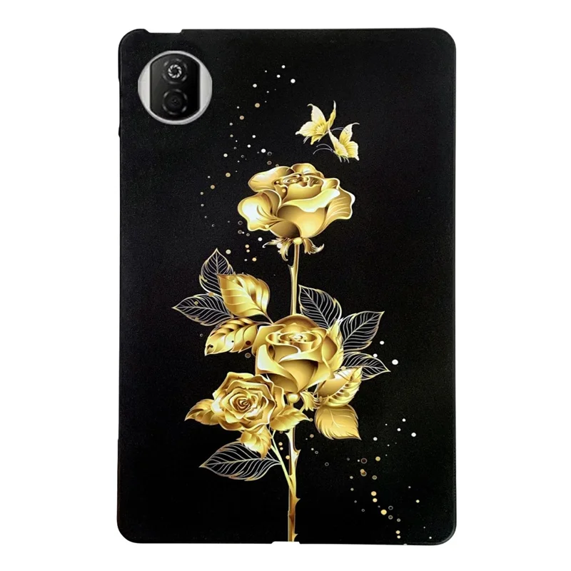 For Honor Pad X7 TPU Case Pattern Printing Slim Tablet Protective Cover - Golden Butterfly Rose