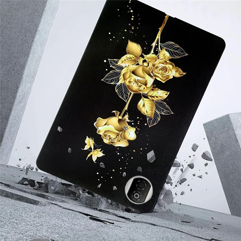 For Honor Pad X7 TPU Case Pattern Printing Slim Tablet Protective Cover - Golden Butterfly Rose