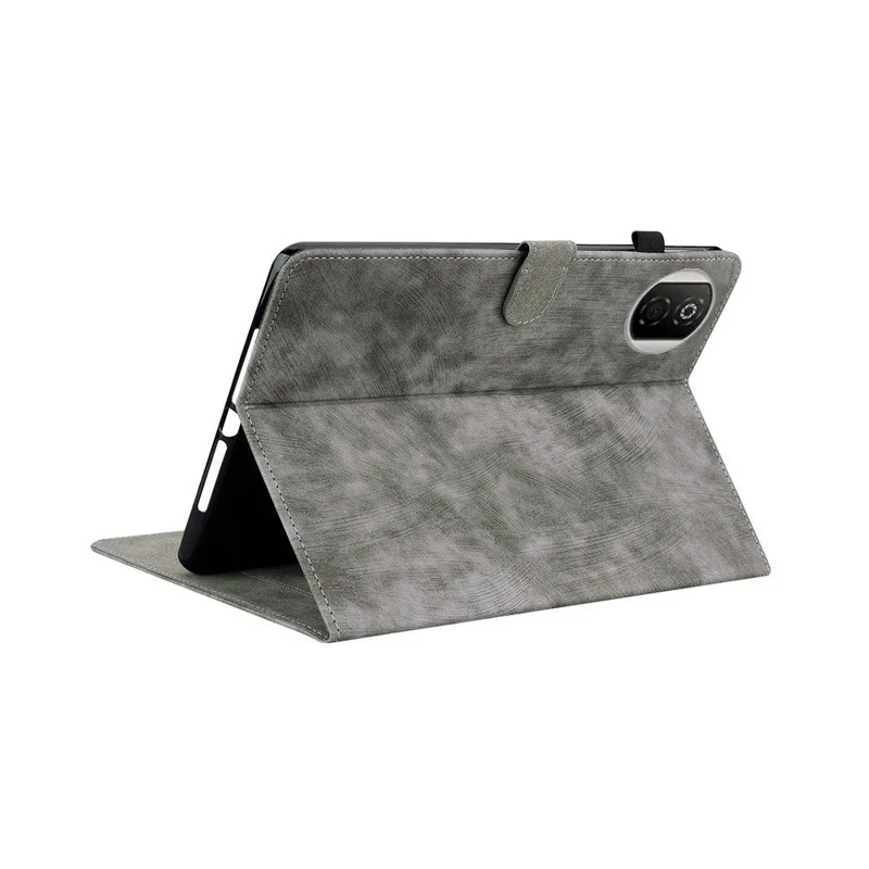 For Honor Pad X7 Case Tiger Imprint Anti-Scratch PU Leather Tablet Cover - Grey