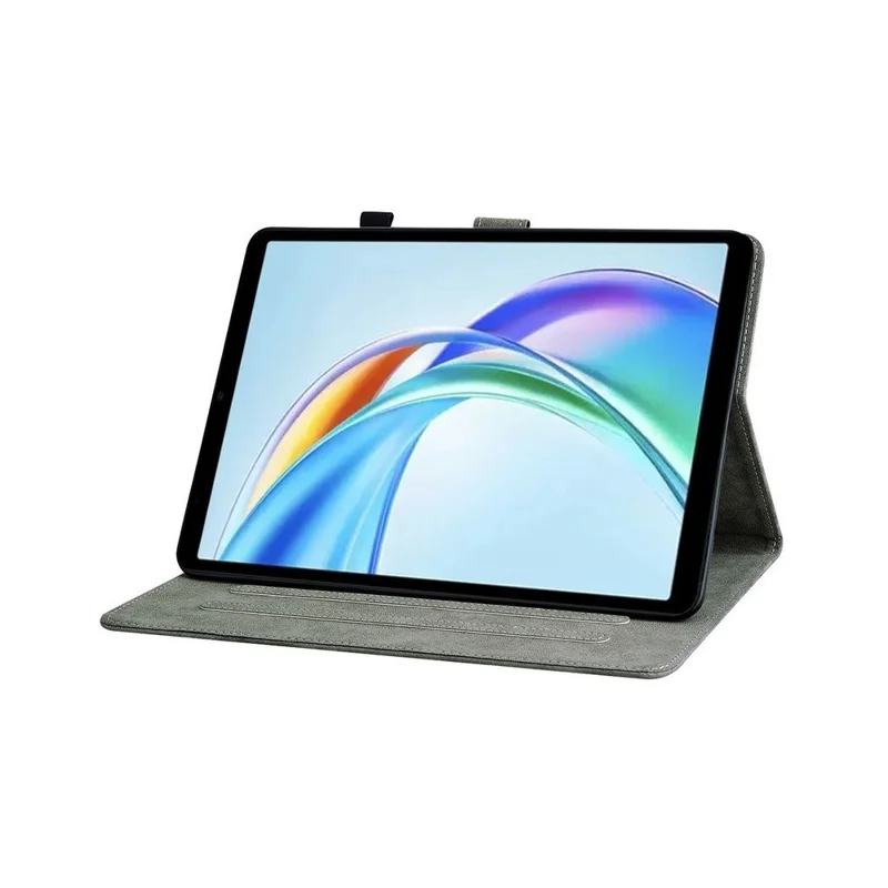 For Honor Pad X7 Case Tiger Imprint Anti-Scratch PU Leather Tablet Cover - Grey