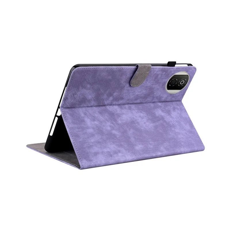 For Honor Pad X7 Case Tiger Imprint Anti-Scratch PU Leather Tablet Cover - Purple
