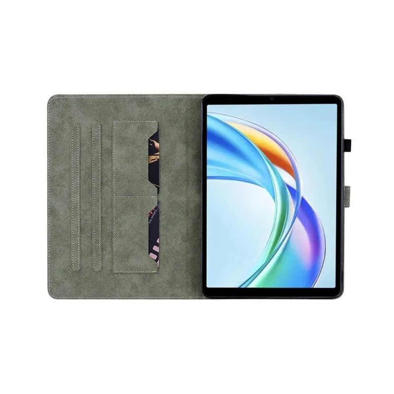 For Honor Pad X7 Case Tiger Imprint Anti-Scratch PU Leather Tablet Cover - Purple