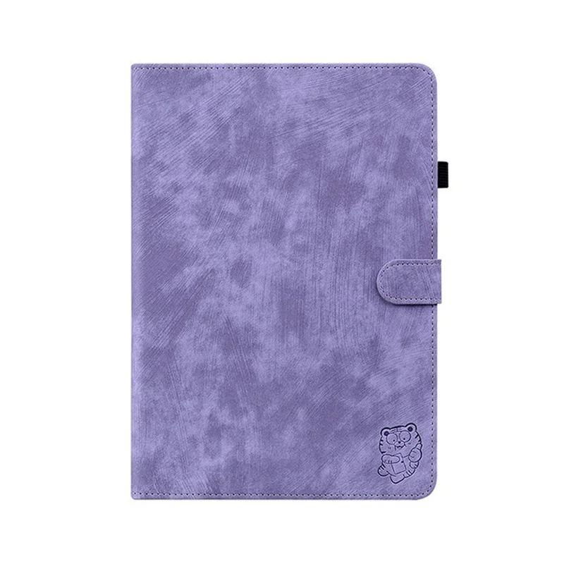 For Honor Pad X7 Case Tiger Imprint Anti-Scratch PU Leather Tablet Cover - Purple
