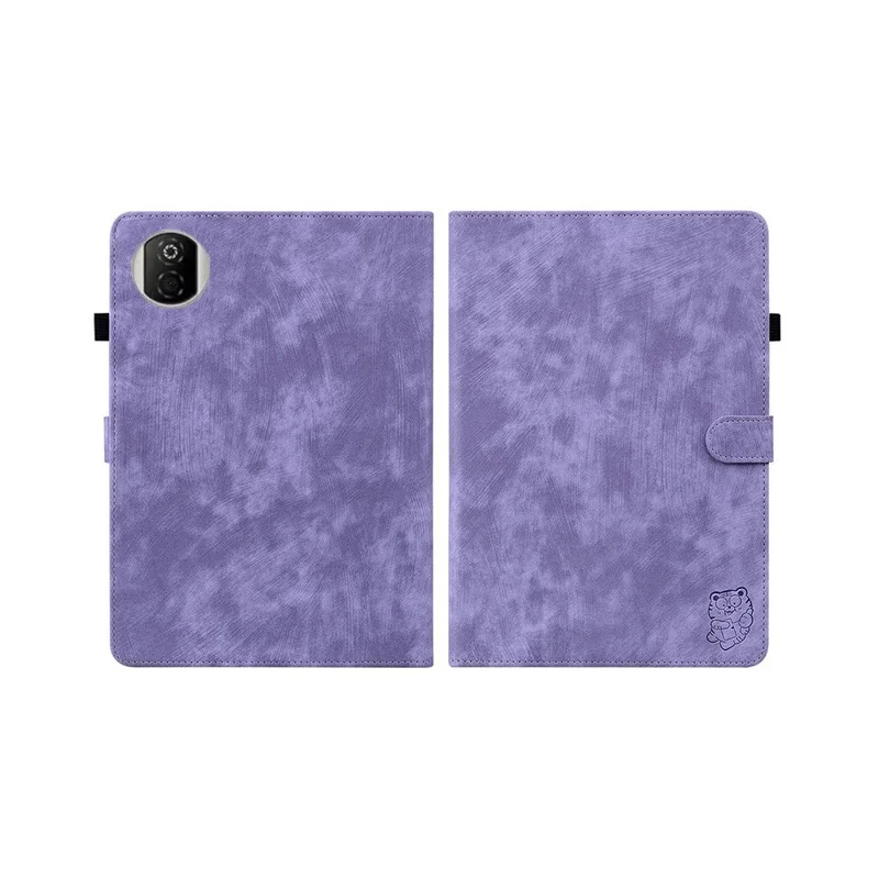 For Honor Pad X7 Case Tiger Imprint Anti-Scratch PU Leather Tablet Cover - Purple