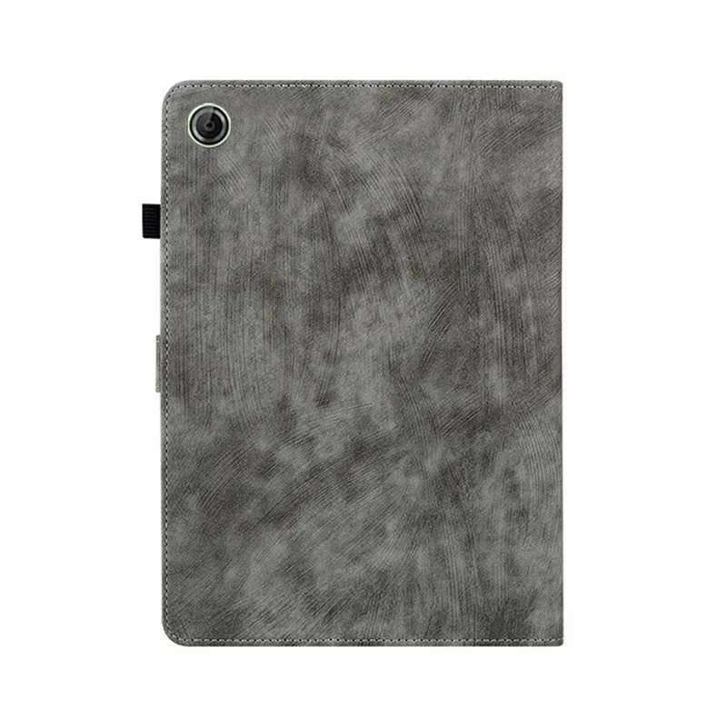 For Lenovo Tab K9 Case Tiger Imprint Anti-Scratch PU Leather Tablet Cover - Grey