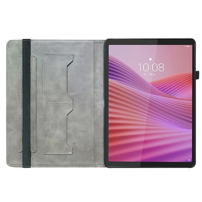 For Lenovo Tab K9 Leather Case Pattern Printed Stand Tablet Cover with Card Slots - Lion Head