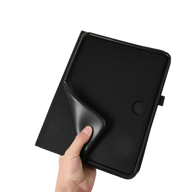 For OnePlus Pad Case with Stand Card Holder Cloth Texture Leather Tablet Cover - Black