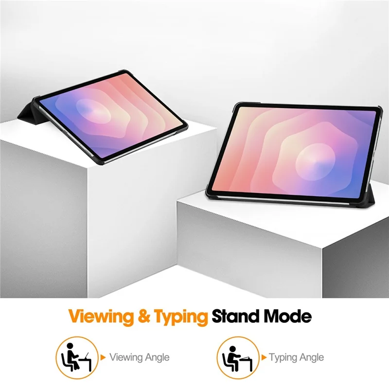 Til Samsung Galaxy Tab S11 Task Anti-drop Læder Ståtabletdekning - Sort