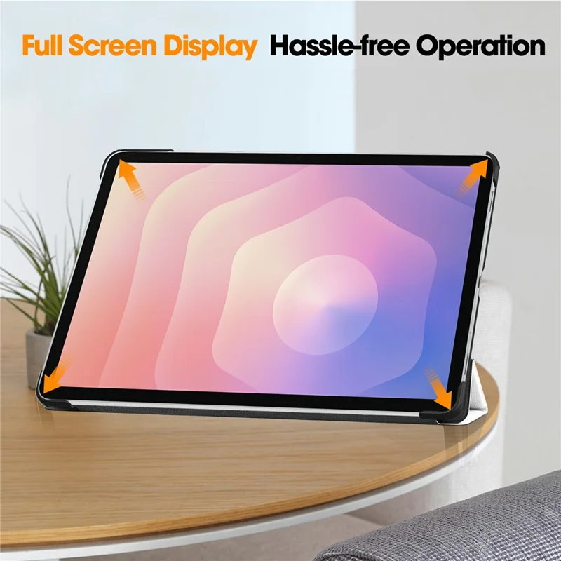 Voor Samsung Galaxy Tab S11 hoesje met patroon en lederen staander tabletcover - Kat