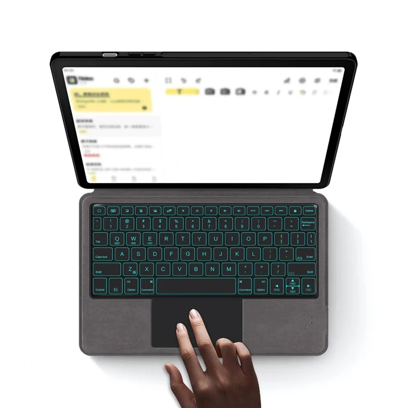 For Samsung Galaxy Tab S10 Lite Leather Case + Touchpad Bluetooth-Compatible Keyboard with Backlit