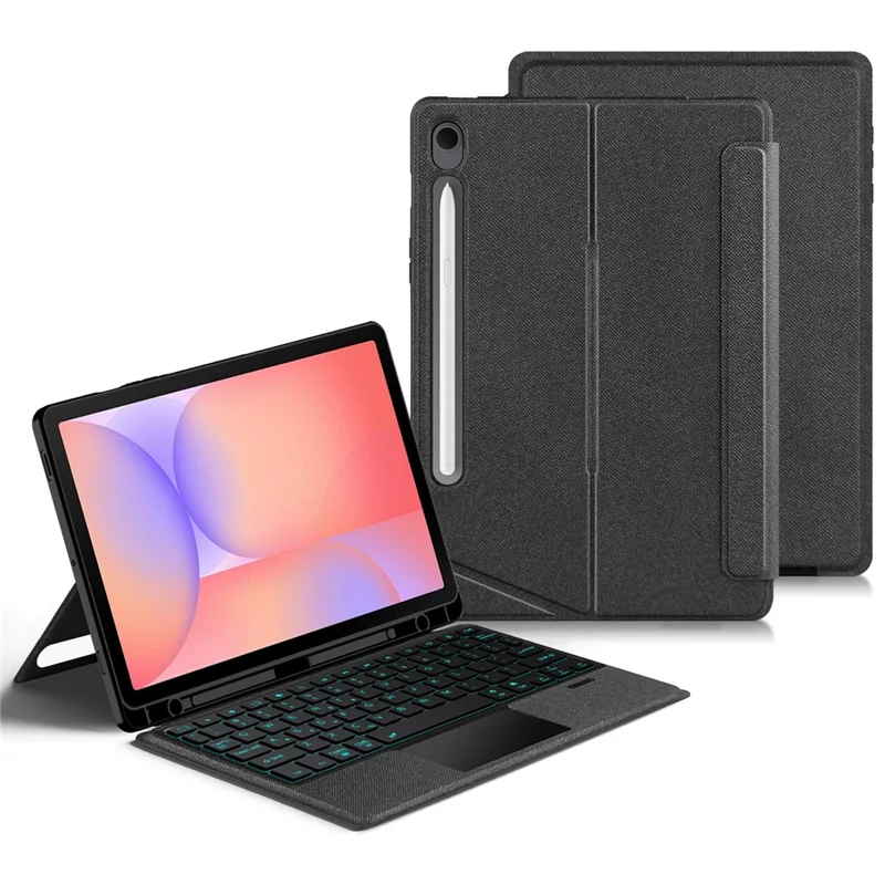 For Samsung Galaxy Tab S10 Lite Leather Case + Bluetooth-Compatible Keyboard with Backlight Trackpad