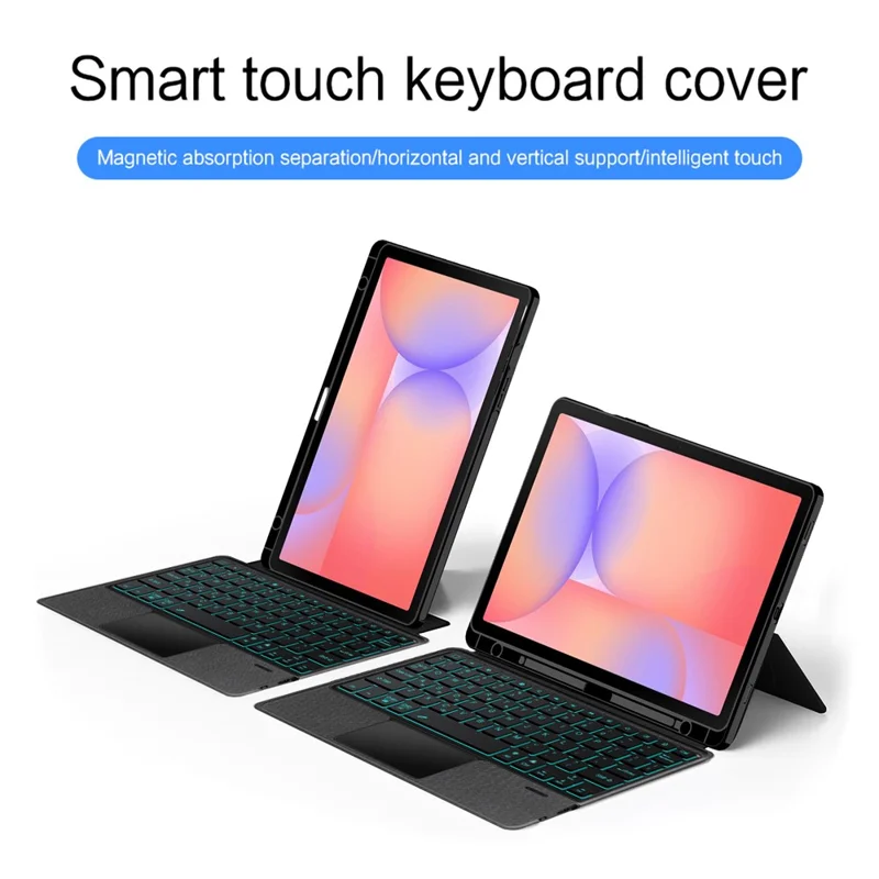 For Samsung Galaxy Tab S10 Lite Leather Case + Bluetooth-Compatible Keyboard with Backlight Trackpad