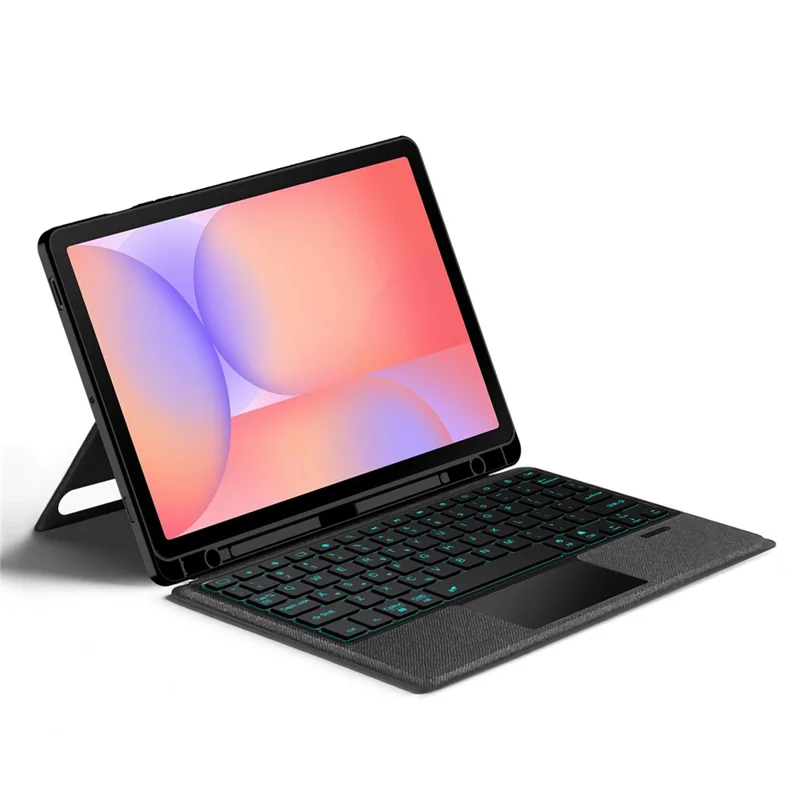 For Samsung Galaxy Tab S10 Lite Leather Case + Bluetooth-Compatible Keyboard with Backlight Trackpad